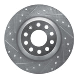 Dynamic Friction 2005-2011 Audi A6 (USA/Canada) Rear Left Drilled & Slotted Silver Brake Rotor by Dynamic Friction Company 631-73042L