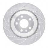 Dynamic Friction 2004-2018 Audi S8 Rear Left Drilled & Slotted Silver Brake Rotor by Dynamic Friction Company 631-73046L