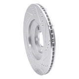 Dynamic Friction 2004-2018 Audi S8 Rear Left Drilled & Slotted Silver Brake Rotor by Dynamic Friction Company 631-73046L
