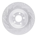 Dynamic Friction 2004-2018 Audi A8 Rear Right Drilled & Slotted Silver Brake Rotor by Dynamic Friction Company 631-73046R