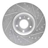 Dynamic Friction 2005-2011 Audi A6 Quattro Front Left Drilled & Slotted Silver Brake Rotor by Dynamic Friction Company 631-73047L