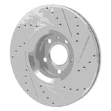 Dynamic Friction 2005-2011 Audi A6 Quattro Front Left Drilled & Slotted Silver Brake Rotor by Dynamic Friction Company 631-73047L