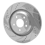 Dynamic Friction 2007-2011 Audi S6 Rear Left Drilled & Slotted Silver Brake Rotor by Dynamic Friction Company 631-73051L