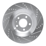 Dynamic Friction 2007-2011 Audi S6 Rear Left Drilled & Slotted Silver Brake Rotor by Dynamic Friction Company 631-73051L