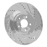 Dynamic Friction 2007-2011 Audi S6 Rear Left Drilled & Slotted Silver Brake Rotor by Dynamic Friction Company 631-73051L