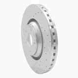 Dynamic Friction 2008-2011 Audi TTS Quattro Front Left Drilled & Slotted Silver Brake Rotor by Dynamic Friction Company 631-73054L
