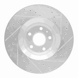 Dynamic Friction 2008-2011 Audi TTS Quattro Front Left Drilled & Slotted Silver Brake Rotor by Dynamic Friction Company 631-73054L