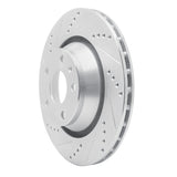 Dynamic Friction 2008-2015 Audi TT Quattro RS Rear Left Drilled & Slotted Silver Brake Rotor by Dynamic Friction Company 631-73055L