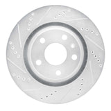 Dynamic Friction 2008-2015 Audi TT Quattro RS Rear Left Drilled & Slotted Silver Brake Rotor by Dynamic Friction Company 631-73055L