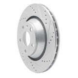 Dynamic Friction 2008-2015 Audi TTS Quattro Rear Right Drilled & Slotted Silver Brake Rotor by Dynamic Friction Company 631-73055R