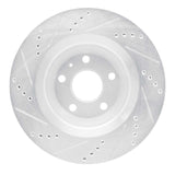 Dynamic Friction 2008-2015 Audi TTS Quattro Rear Right Drilled & Slotted Silver Brake Rotor by Dynamic Friction Company 631-73055R