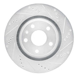 Dynamic Friction 2008-2015 Audi TTS Quattro Rear Right Drilled & Slotted Silver Brake Rotor by Dynamic Friction Company 631-73055R