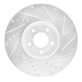 Dynamic Friction 2008-2012 Audi A5 Front Left Drilled & Slotted Silver Brake Rotor by Dynamic Friction Company 631-73057L