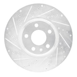 Dynamic Friction 2008-2012 Audi A5 Front Left Drilled & Slotted Silver Brake Rotor by Dynamic Friction Company 631-73057L