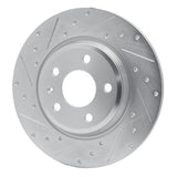Dynamic Friction 2008-2025 Audi A4 ALLROAD Rear Left Drilled & Slotted Silver Brake Rotor by Dynamic Friction Company 631-73061L