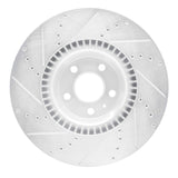 Dynamic Friction 2012-2018 Audi A7 Quattro Front Right Drilled & Slotted Silver Brake Rotor by Dynamic Friction Company 631-73064R