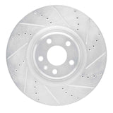 Dynamic Friction 2012-2018 Audi A7 Quattro Front Right Drilled & Slotted Silver Brake Rotor by Dynamic Friction Company 631-73064R