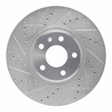 Dynamic Friction 2011-2017 Audi A4 (USA/Canada) Front Left Drilled & Slotted Silver Brake Rotor by Dynamic Friction Company 631-73065L