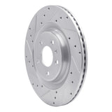 Dynamic Friction 2008-2025 Audi A5 Rear Left Drilled & Slotted Silver Brake Rotor by Dynamic Friction Company 631-73066L