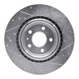 Dynamic Friction 2008-2025 Audi A5 Rear Left Drilled & Slotted Silver Brake Rotor by Dynamic Friction Company 631-73066L