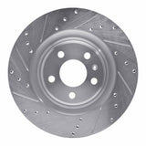 Dynamic Friction 2008-2025 Audi A5 Rear Left Drilled & Slotted Silver Brake Rotor by Dynamic Friction Company 631-73066L
