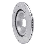 Dynamic Friction 2008-2025 Audi A5 Rear Left Drilled & Slotted Silver Brake Rotor by Dynamic Friction Company 631-73066L