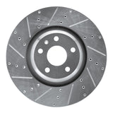 Dynamic Friction 2012-2015 Audi TTS Quattro Front Left Drilled & Slotted Silver Brake Rotor by Dynamic Friction Company 631-73069L