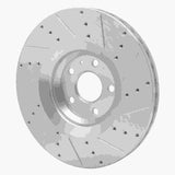 Dynamic Friction 2012-2015 Audi TTS Quattro Front Left Drilled & Slotted Silver Brake Rotor by Dynamic Friction Company 631-73069L