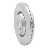 Dynamic Friction 2012-2015 Audi TTS Quattro Front Right Drilled & Slotted Silver Brake Rotor by Dynamic Friction Company 631-73069R