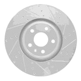 Dynamic Friction 2012-2015 Audi TTS Quattro Front Right Drilled & Slotted Silver Brake Rotor by Dynamic Friction Company 631-73069R