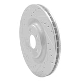 Dynamic Friction 2017-2025 Audi Q8 Rear Left Drilled & Slotted Silver Brake Rotor by Dynamic Friction Company 631-73079L