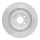 Dynamic Friction 2017-2025 Audi Q8 Rear Left Drilled & Slotted Silver Brake Rotor by Dynamic Friction Company 631-73079L