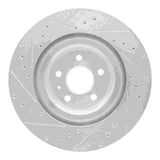 Dynamic Friction 2017-2025 Audi A8 Rear Right Drilled & Slotted Silver Brake Rotor by Dynamic Friction Company 631-73079R