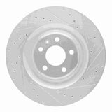 Dynamic Friction 2017-2025 Audi A8 Rear Right Drilled & Slotted Silver Brake Rotor by Dynamic Friction Company 631-73079R