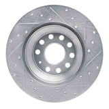 Dynamic Friction 2016-2025 Audi Q3 Rear Left Drilled & Slotted Silver Brake Rotor by Dynamic Friction Company 631-73082L
