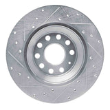 Dynamic Friction 2016-2025 Audi TT Quattro Rear Right Drilled & Slotted Silver Brake Rotor by Dynamic Friction Company 631-73082R
