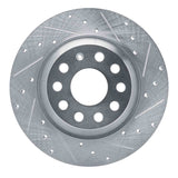 Dynamic Friction 2016-2025 Audi TT Quattro Rear Right Drilled & Slotted Silver Brake Rotor by Dynamic Friction Company 631-73082R