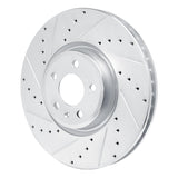 Dynamic Friction 2018-2025 Audi S5 Sportback Front Left Drilled & Slotted Silver Brake Rotor by Dynamic Friction Company 631-73083L