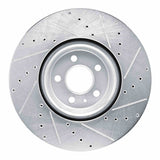 Dynamic Friction 2018-2025 Audi S5 Sportback Front Left Drilled & Slotted Silver Brake Rotor by Dynamic Friction Company 631-73083L