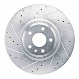 Dynamic Friction 2018-2025 Audi S5 Sportback Front Left Drilled & Slotted Silver Brake Rotor by Dynamic Friction Company 631-73083L