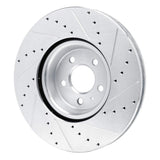 Dynamic Friction 2018-2025 Audi S5 Sportback Front Left Drilled & Slotted Silver Brake Rotor by Dynamic Friction Company 631-73083L