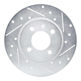 R1 Concepts 1984-1997 Audi Coupe Front Right Drilled & Slotted Silver Brake Rotor