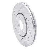 R1 Concepts 1996-1998 Volkswagen Golf Front Left Drilled & Slotted Silver Brake Rotor by R1 Concepts 631-74015L