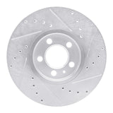 R1 Concepts 1996-1998 Volkswagen Golf Front Left Drilled & Slotted Silver Brake Rotor by R1 Concepts 631-74015L