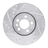 R1 Concepts 1996-1998 Volkswagen Golf Front Left Drilled & Slotted Silver Brake Rotor by R1 Concepts 631-74015L