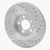 R1 Concepts 1998-2015 Volkswagen Jetta Wagon/Jetta Sedan Front Left Drilled & Slotted Silver Brake Rotor by R1 Concepts 631-74016L