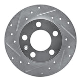 R1 Concepts 1998-2024 Audi TT Rear Left Drilled & Slotted Silver Brake Rotor by R1 Concepts 631-74019L