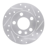 R1 Concepts 1998-2024 Audi TT Rear Right Drilled & Slotted Silver Brake Rotor by R1 Concepts 631-74019R