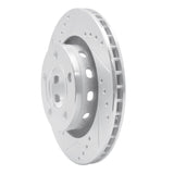 R1 Concepts 1999-2005 Audi S6 Rear Left Drilled & Slotted Silver Brake Rotor by R1 Concepts 631-74023L