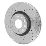 Dynamic Friction 2002-2005 Volkswagen Passat (USA/Canada) Front Left Drilled & Slotted Silver Brake Rotor by Dynamic Friction Company 631-74024L